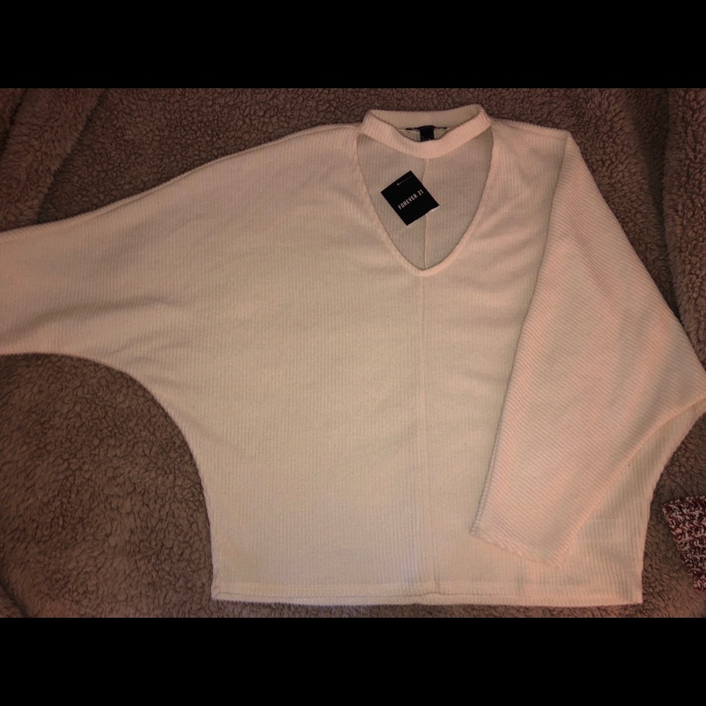 Waffle knit winged half sleeve sweater